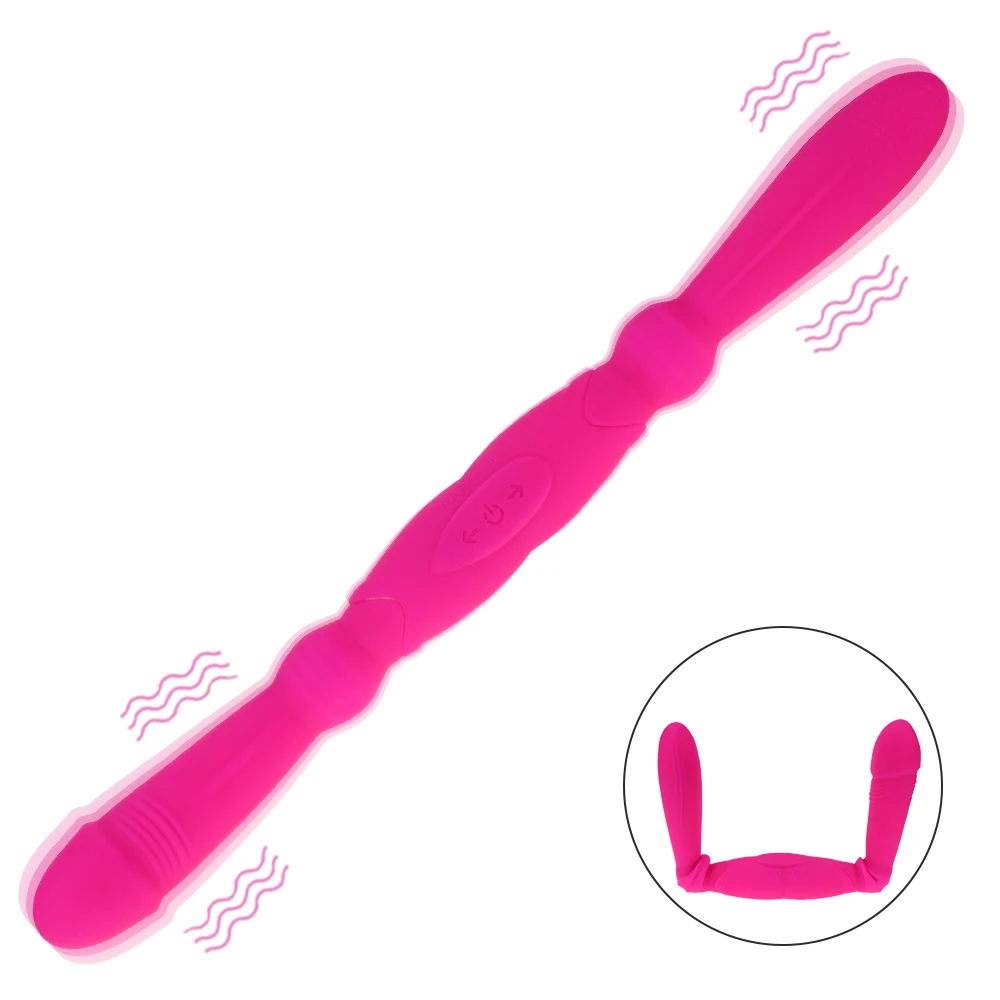 Эротический двухсторонний вибратор для лесбиянок длинный двойной фаллоимитатор