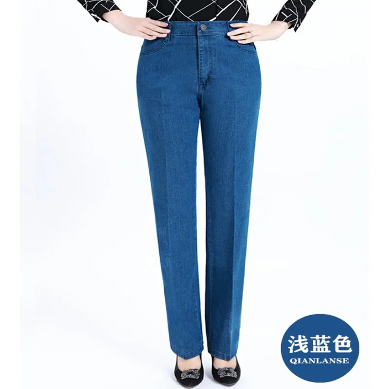 

2021 Новинка весны осенние женские джинсы джинсовые шорты, с завышенной талией, эластичные джинсовые штаны размера плюс прямые штаны с рисунк...