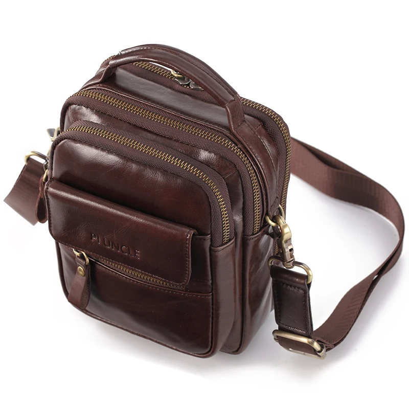 Сумка-мессенджер мужская из натуральной кожи саквояж на плечо в повседневном и