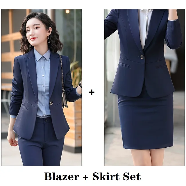 Formal Black Blazer for Women Skirt 