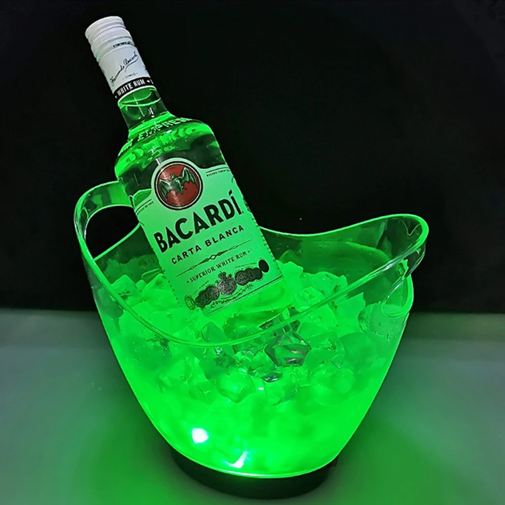 

New Transparent Light Ice Bucket High-grade Acrylic Material 2 Liters LED Colorful Beer Wine Barrel 5 Color Optional