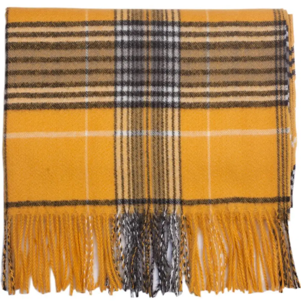 Кашемир шарф из вискозы в клетку матовый сезон осень зима С отложным воротником