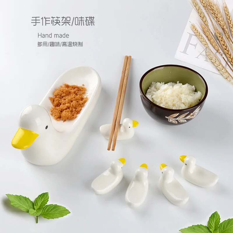 6 шт. держатель для палочек утенка вилка кофейная ложка маленькая креативная