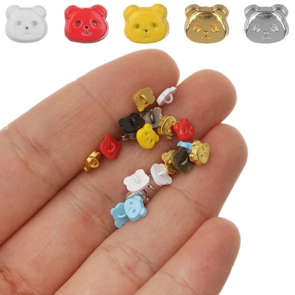 20 штук 5 мм мини-кнопки для кукольной одежды милые металлические панда Пряжка