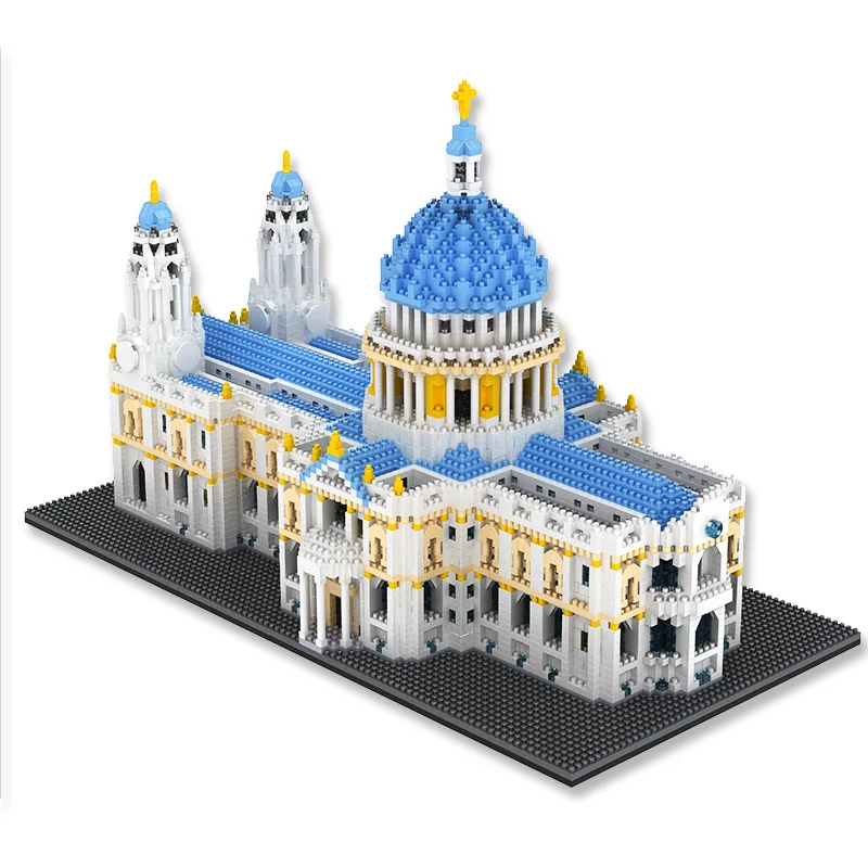 7050+Pcs World Architecture City Church Model DIY Diamond Castle St. Paul's Cathedral Building Blocks Bricks Kit Children Toys