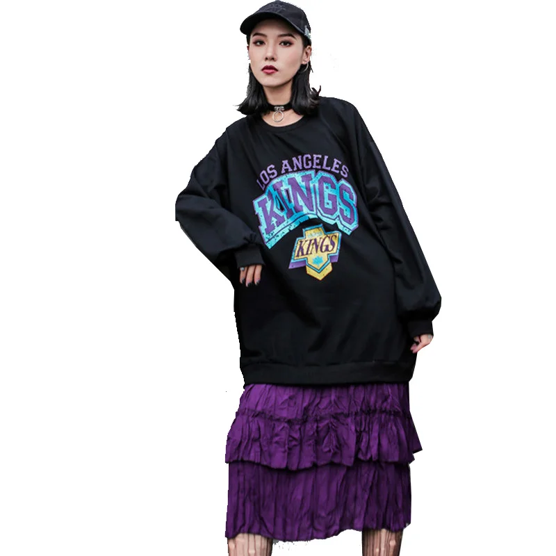 QING MO женское платье с буквенным принтом Черное лоскутное цветное Плиссированное