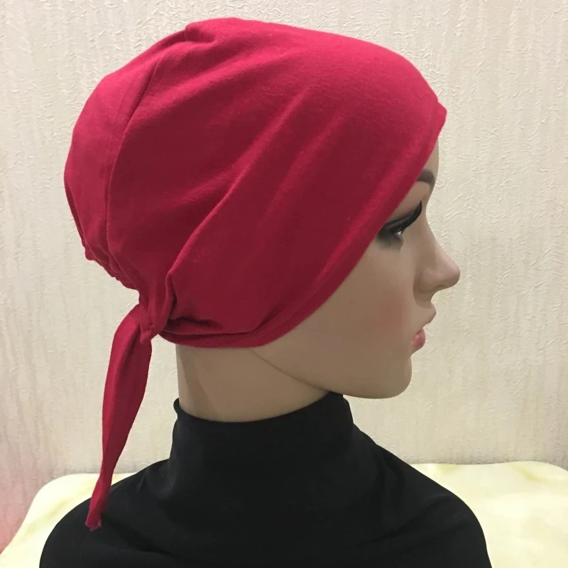 

Solid Color Cotton Under Scarf Inner Hijab Hat Women Muslim Bandana Ninja Beanie Hijabs Bonnet Arab Bonnet Hats Turban Cap