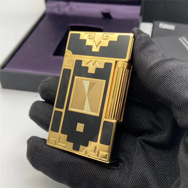 

Газовая ветрозащитная Зажигалка S.T для прикуривателя Dupont с ярким звуком! Новый с камнем и колесиком и адаптером TD78