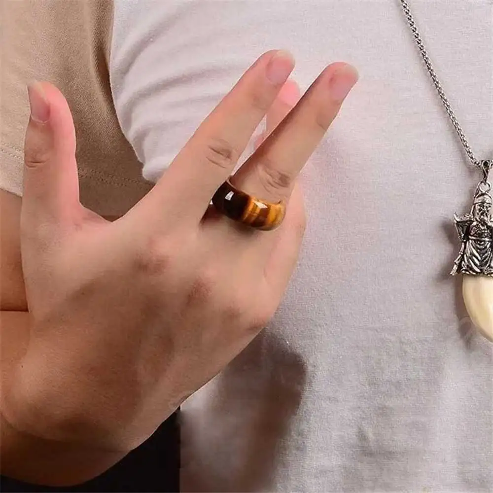 

VANTJ Natural Tiger Eye Ring Real Blue Yellow Pietersite Chatoyant Gemstone Jewelry for Women Man Party Wedding Gift Free Ship