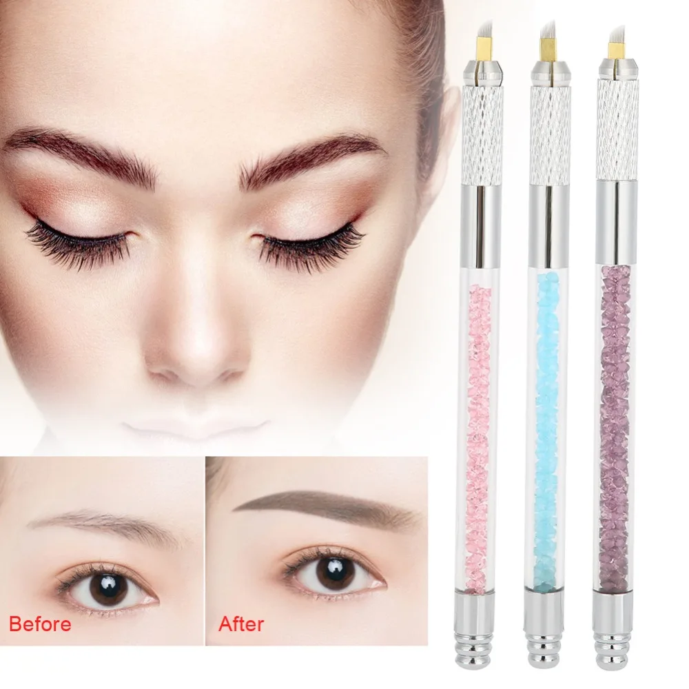 

Ручная тату-ручка для микроблейдинга, подводка для глаз, губ, полуперманентного макияжа с картриджем, игла, тату-машинка, «сделай сам», инстр...