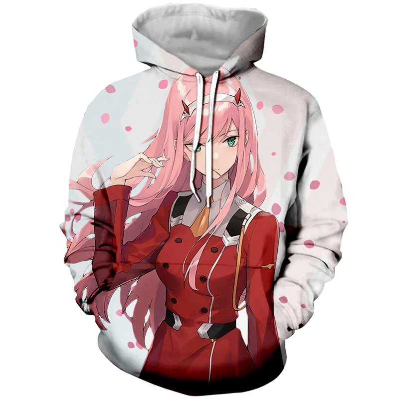 

2022 осенние повседневные толстовки ZERO TWO Anime Darling in the FranXX толстовка с капюшоном с 3D принтом Harajuku Модный пуловер