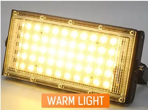 Warm White Светодиодный прожектор 50 Вт AC220V 240 В RGB Водонепроницаемый Ip66 наружный садовый светильник Светодиодный отражатель литой свет прожекторы - Испускаемый цвет: Warm White