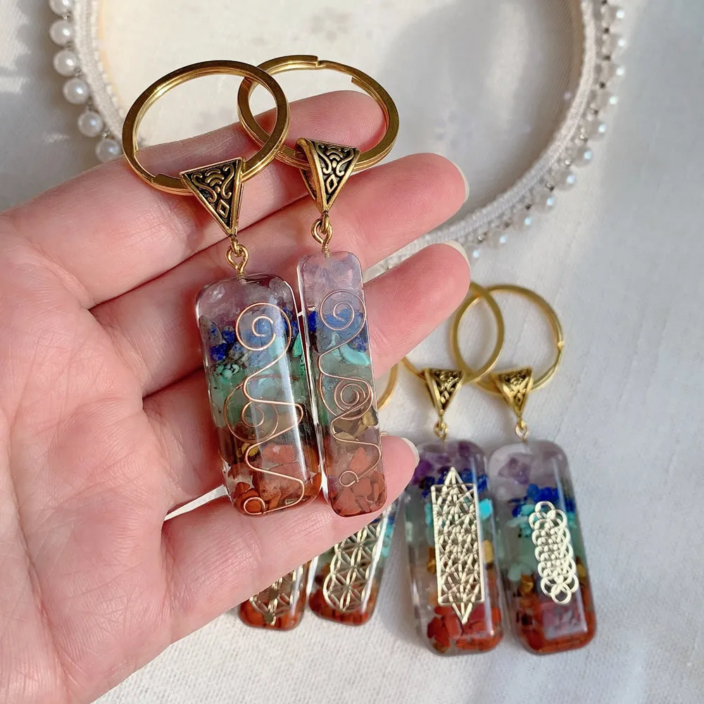 7 Чакр ОРГОН маятник брелок энергии оргонит хрустальный камень исцеляющий амулет