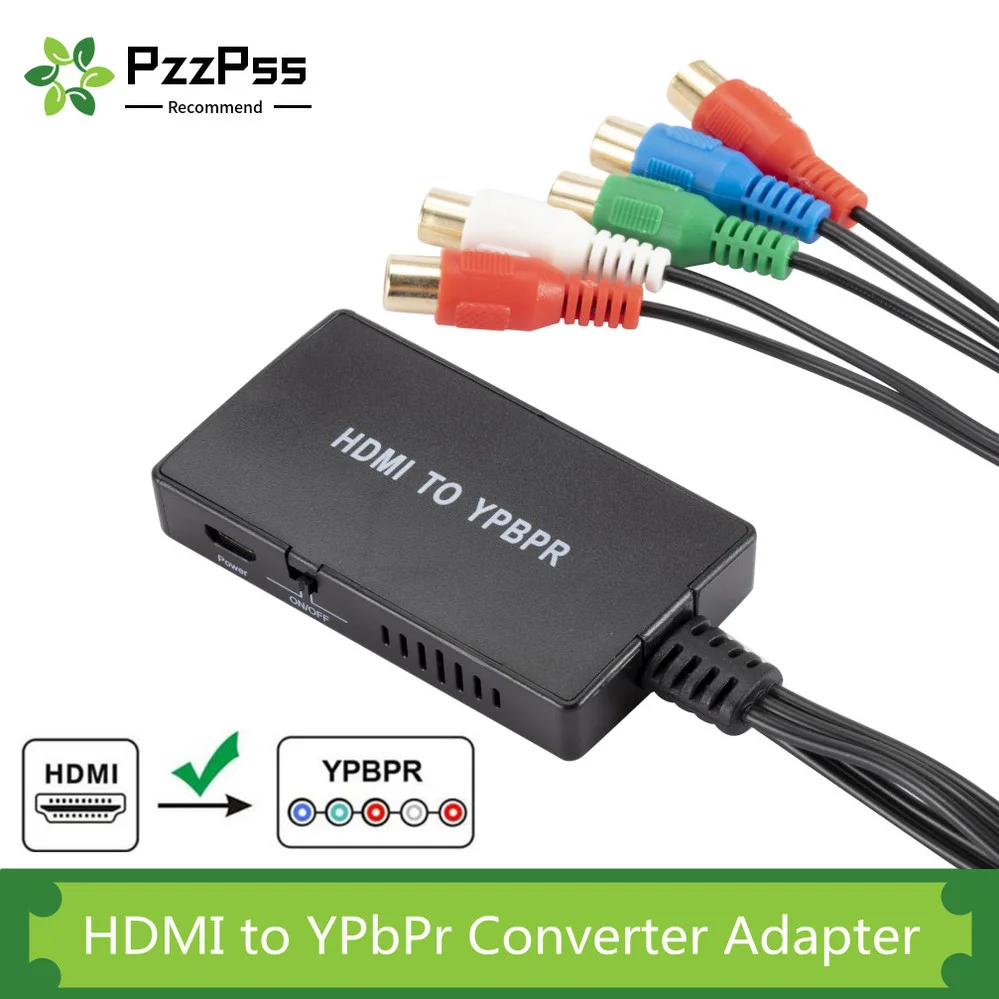 Адаптер PzzPss HDMI-Φ с поддержкой 1080P/720P совместим DVD Blu-Ray плеером PS2 PS3 Xbox на новый HD TV |