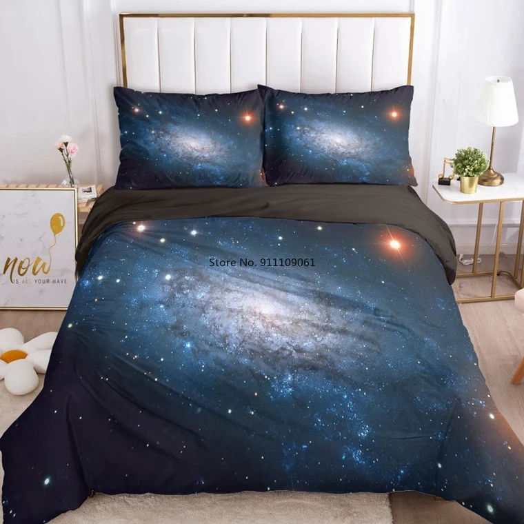 

Beautiful Milky Way 3D Bedding Sets Euro Double Queen King Duvet Cover Set Quilt Cover 2-3Pcs Bed Set Starry Galaxy Planet