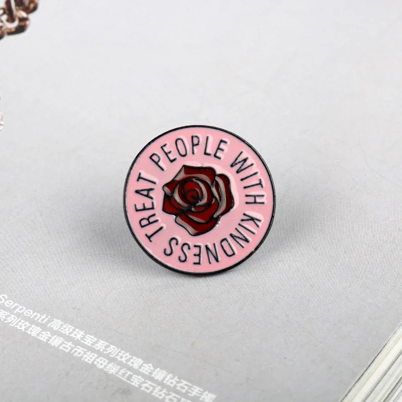 Заколки в стиле Гарри любим людей с добротой броши розовые круглые заколки для