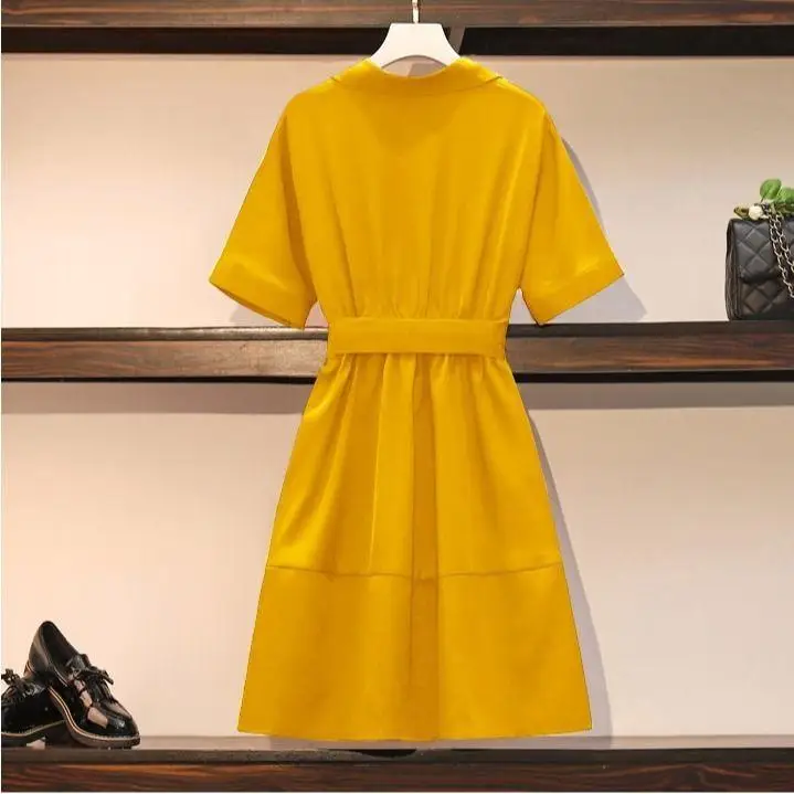 

COCOEPPS 5XL 6XL Summer Plus Size Shirt Dress Women Vintage Big Size Print Dress Casual Large Size A-Line Office Shirt Dresses