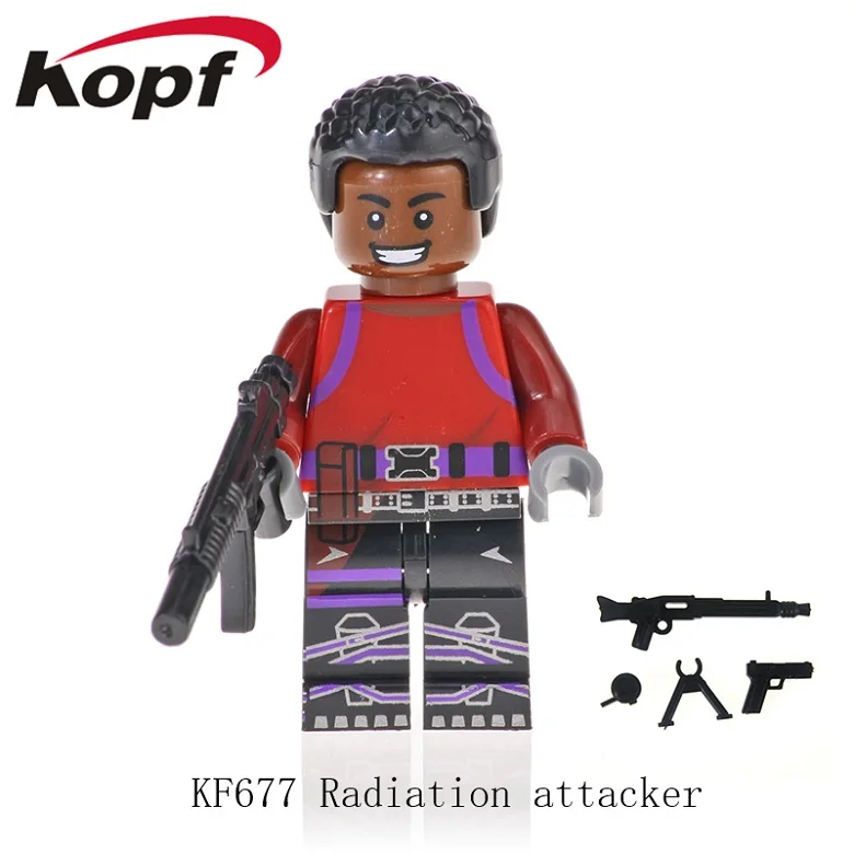 KF677 Without Box Одиночная строительных блоков с металлическим оружейным стрелком игра небо лиса выгорание Белый Костюм Фигурки для детей Коллекция игрушек KF671 - Color: KF677 Without Box