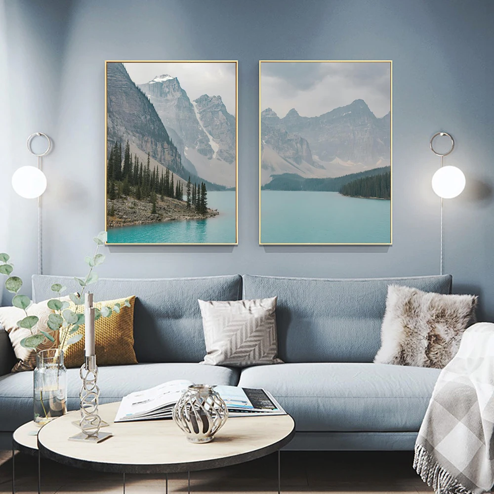 

Modern Landscape Painting Canada Banff National Park Picture Prints on the Wall Art Canvas Poster for Living Room Home Decor