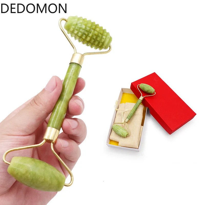 Roller Face Thin massager Natural stone Jade Facial Double Head Beauty Massage Slim Neck Body Relaxation Lift Tools