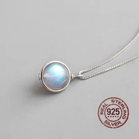 genuine 100 925 sterling silver moonstone pendant necklace women natural gemstone handmade fine jewelry party accessories 2019