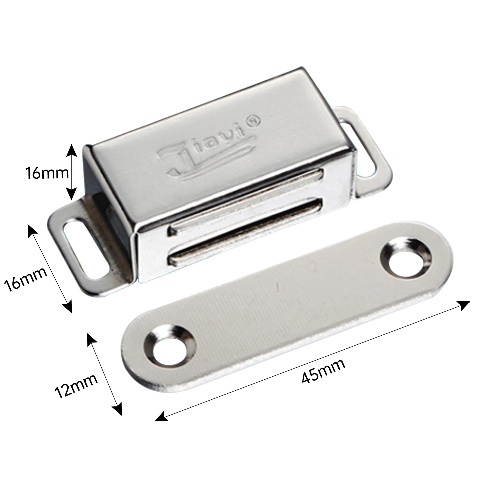 

cupboard Cabinet etc furniture Door Latch/Catch Closures white plastic highly magnet catch with metal plate and free screws