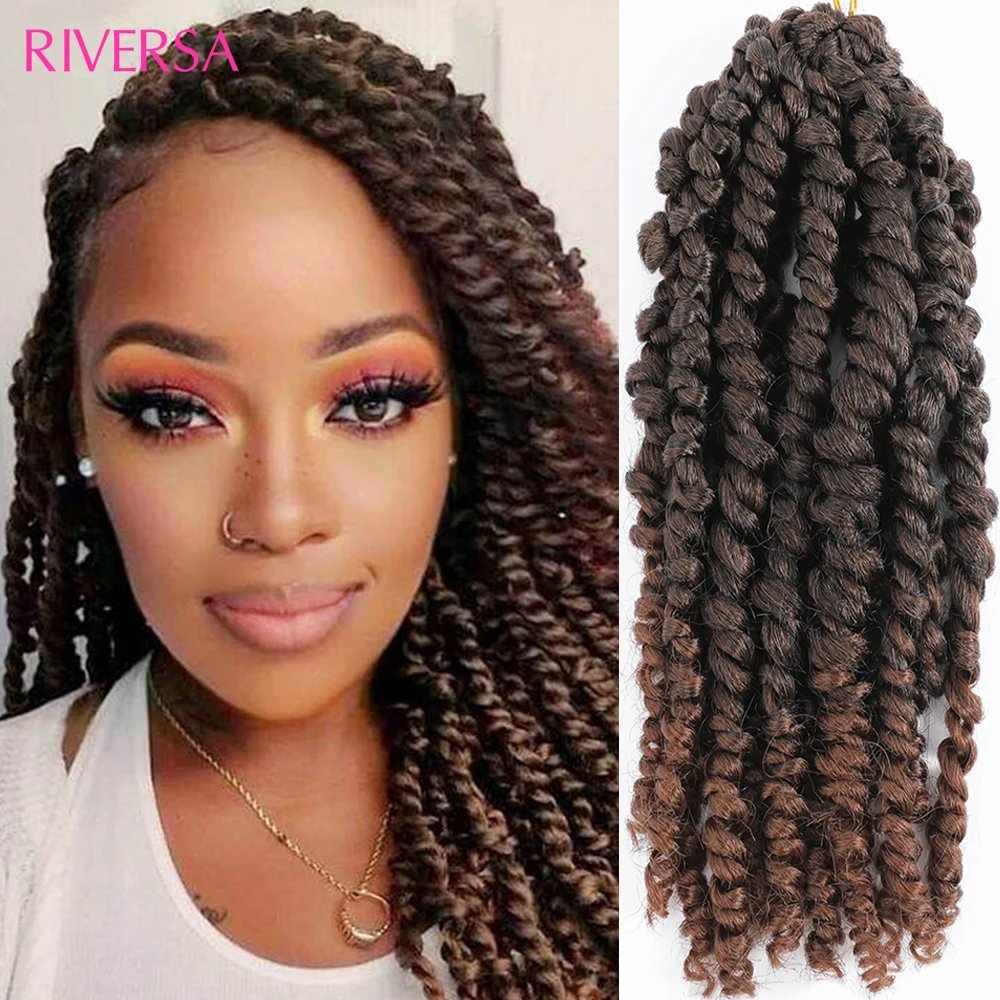 

Passion Twist Crochet Hair Braids 7 Packs New Styles Spring Twist Crochet Hair Pre-looped Short Passion Dreadlocks Accessories