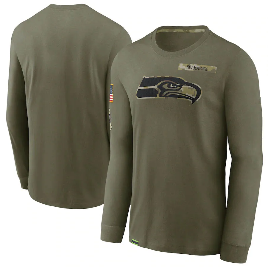 

Seattle Men Hoodies Sweatshirt Seahawks Salute To Service Performance Pullover sports Casual Oversized Mens for Hoodie Olive