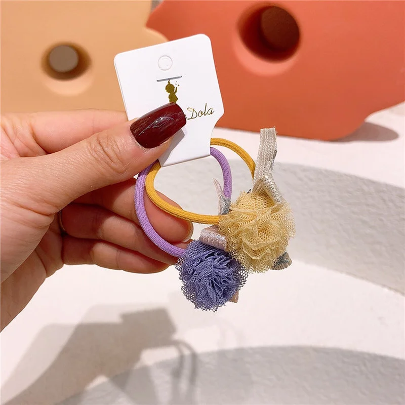 Новинка 2021 Детская Пряжа в Корейском стиле кружевные шарики для волос