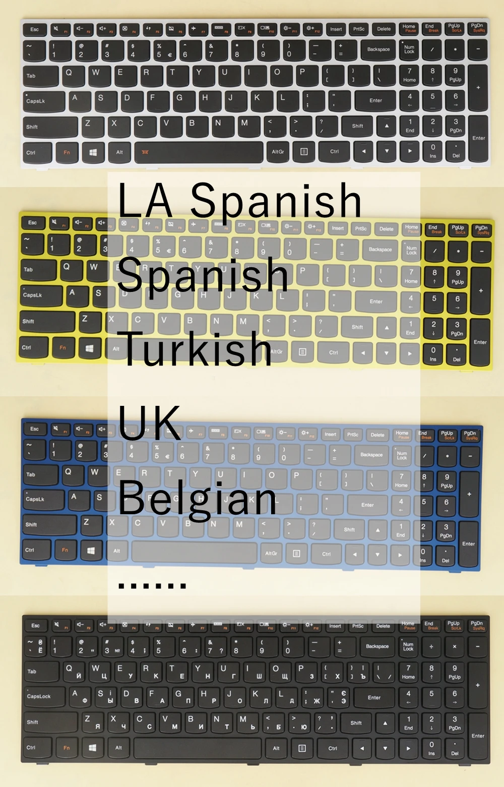 

UK LA Spanish Turkish Belgian Keyboard For Lenovo ideapad 300-15ibr 300-15isk 300-17ISK 305-15ABM 305-15IBD 305-15IBY 305-15IHW