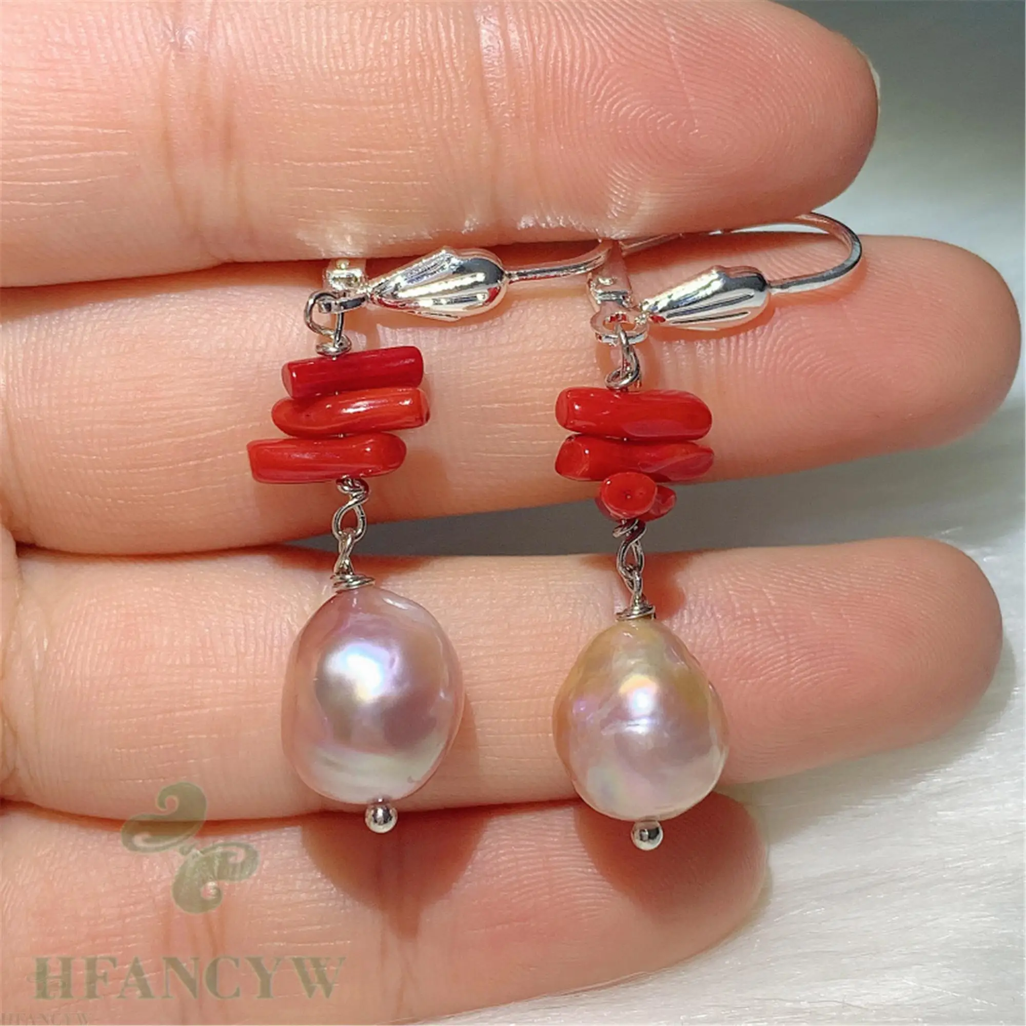 10-12mm Multi-Color Baroque Pearl Earring 18k Ear Stud Accessories Gift Jewelry Natural Cultured Aurora Women Party Dangle