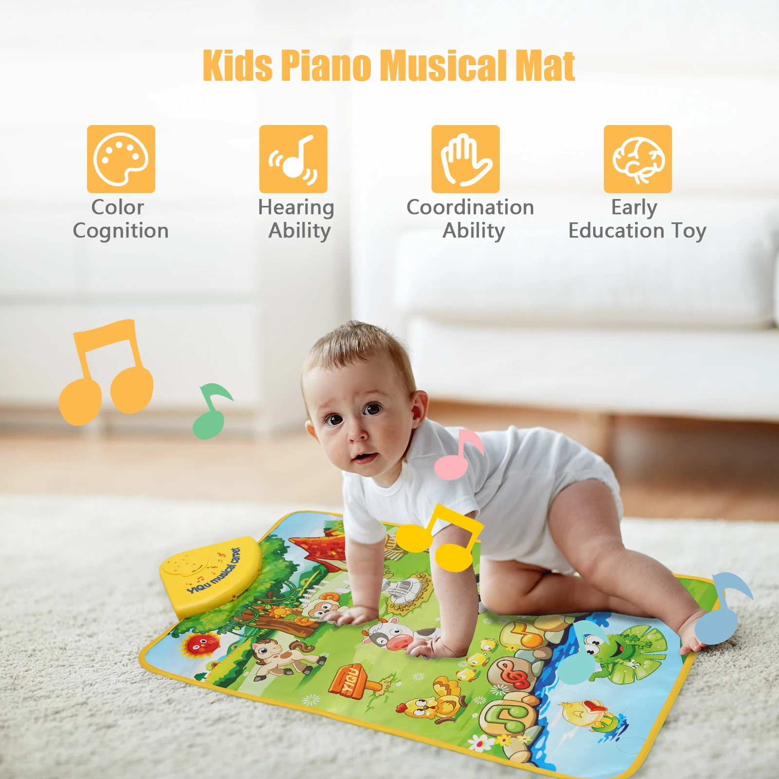 Музыкальный коврик для танцев Дети ков 14 клавиши фортепианная клавиатура