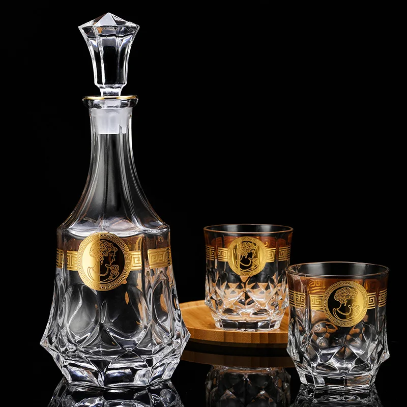 

7 Pcs/Set top quality home crystal whiskey decanter Set luxury whiskey glass for Liquor Scotch Bourbon 200903-04