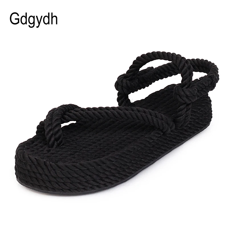 Женские пляжные шлепанцы Gdgydh черные в Европейском стиле на плоской подошве