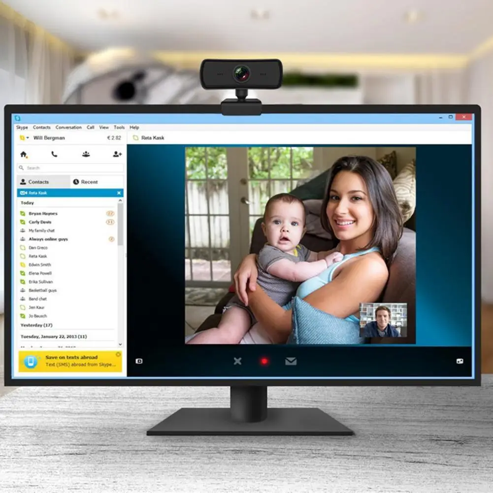 

Digital Webcam High Clarity Stable Transmission Automatic Recognition 1600x1200P MIC Computer Camera for Teleconference