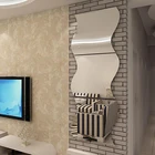 612 шт 12х10см волнистая самоклеящаяся плитка 3D зеркальный стикер s косметический зеркальный настенный стикер домашняя стена спальня макияж зеркала