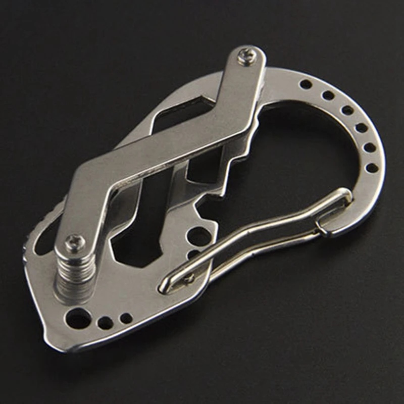 

ELOS-Multitool Carabiner Stainless Steel Multitool Keychain EDC Keychain Camping Bottle Hooks Survival Gear