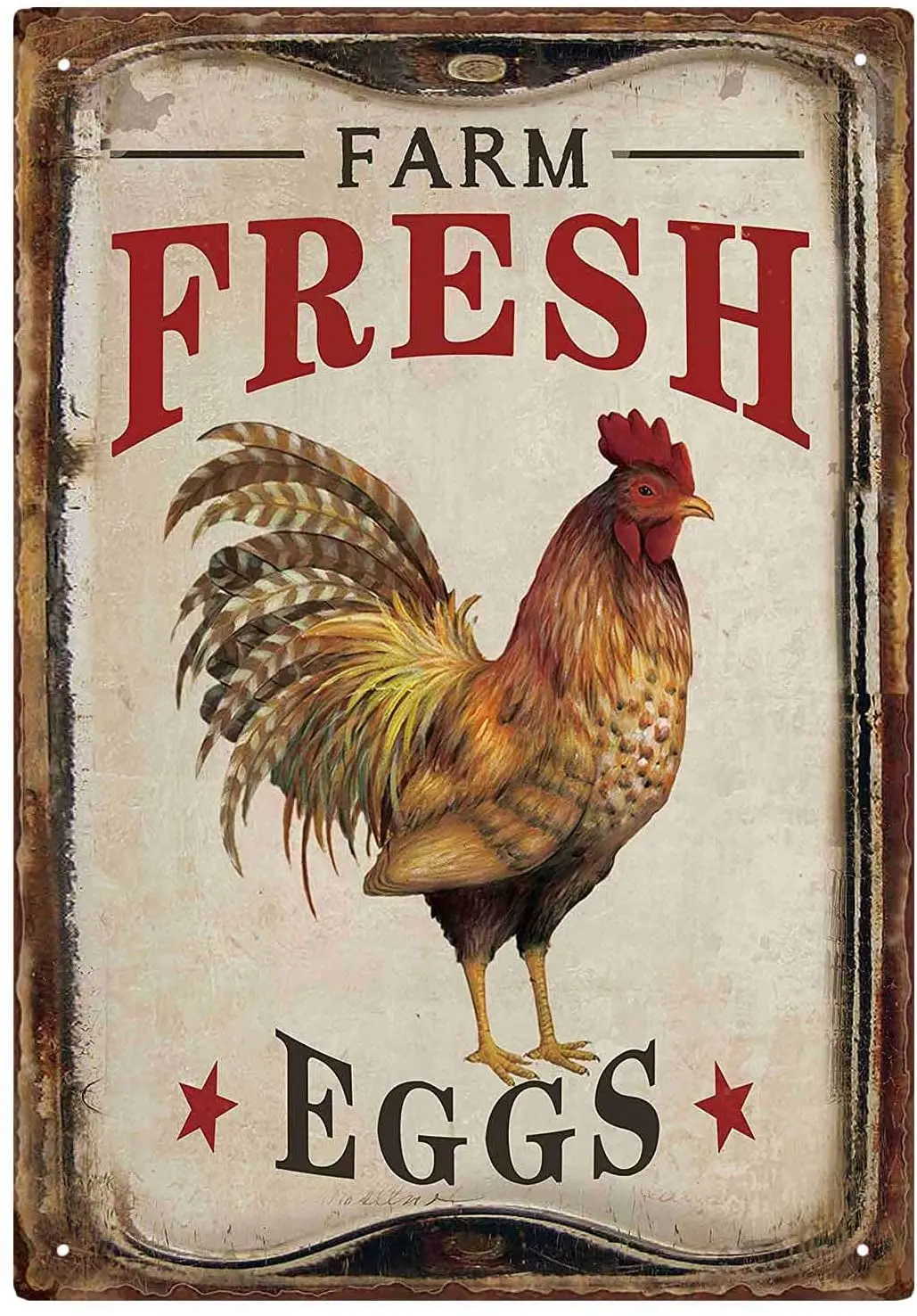 

Farm Fresh Eggs Tin Signs Vintage Country Home Kitchen Wall Decor Sign 8x12Inch