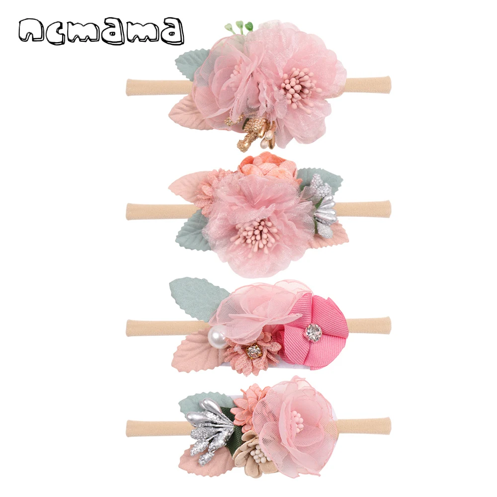 Повязка на голову с искусственными цветами ncmama маленького размера для маленьких