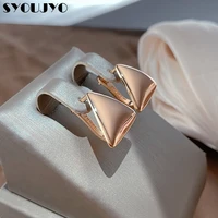 syoujyo luxury designer 585 rose gold glossy stud earrings for women top quality office lady earrings fashion jewelry 2022