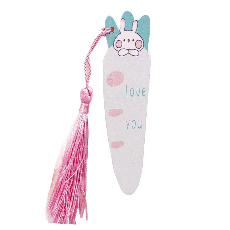 1PC Kawaii Carrot Rabbit Wood Ruler Cartoon Tassels Bookmark Creative Learn Drawing Straight Rule School Stationery Supplie Gift |