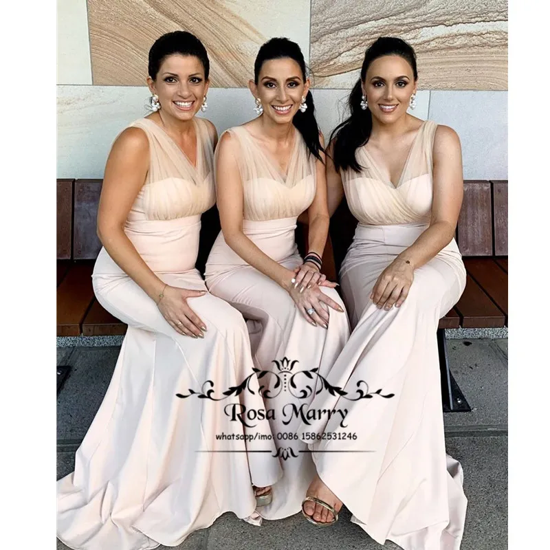 Sexy Plus Size Backless Mermaid Bridesmaids Dresses 2020 Cheap African Country Beach Formal Prom Maid Of Honors For Weddings