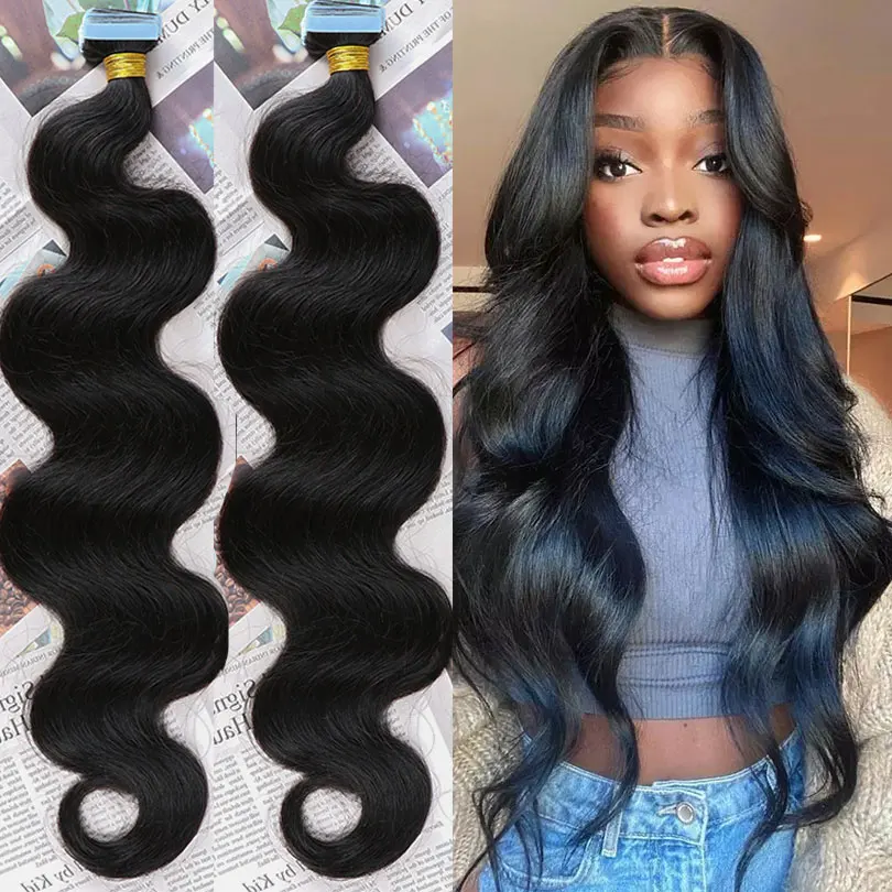 

Human Hair Skin Wefts Body Wave Hair 40 Pcs Natural Skin Weft Human Hair Tape On Adhesive Invisible For Women
