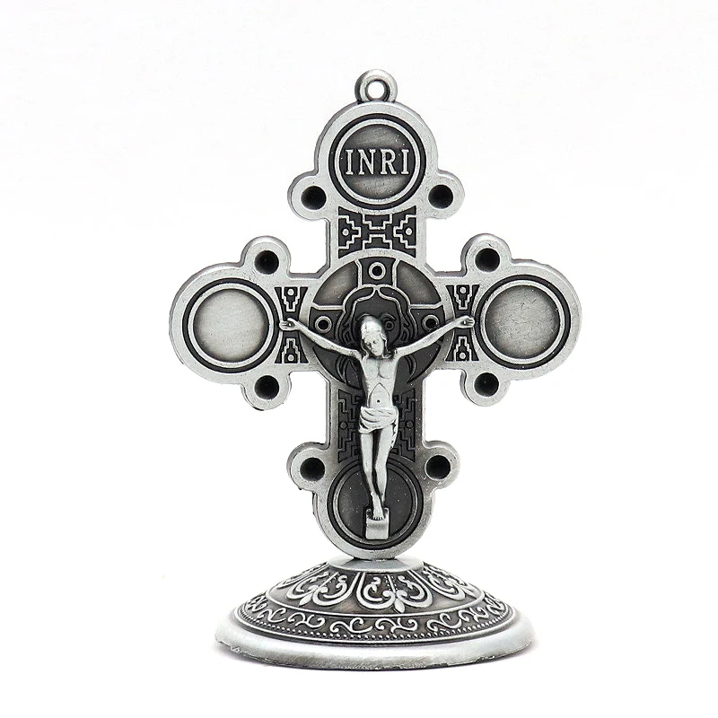 

Crucifixo cross Catholic Christianity Jesus Orthodox Church Four Temples Apostles Home Car Decoration Crafts Jewelry religious