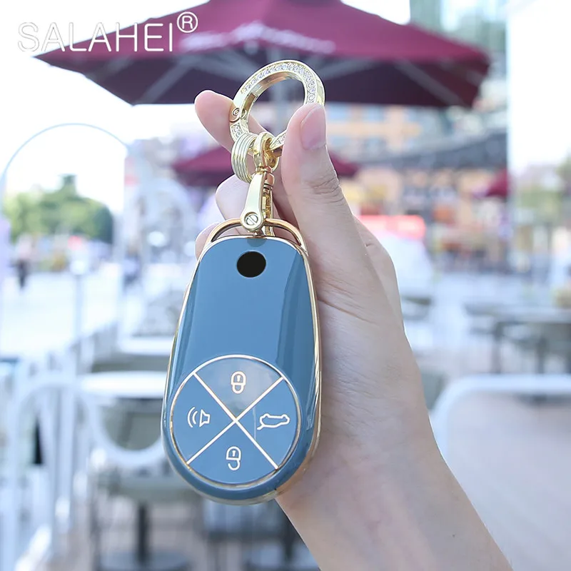 

TPU Car Remote Key Case Cover Shell Keychain Ring For Nio Es6 2019 Es8 2018 Protection Shell Interior Car-Styling Accessories