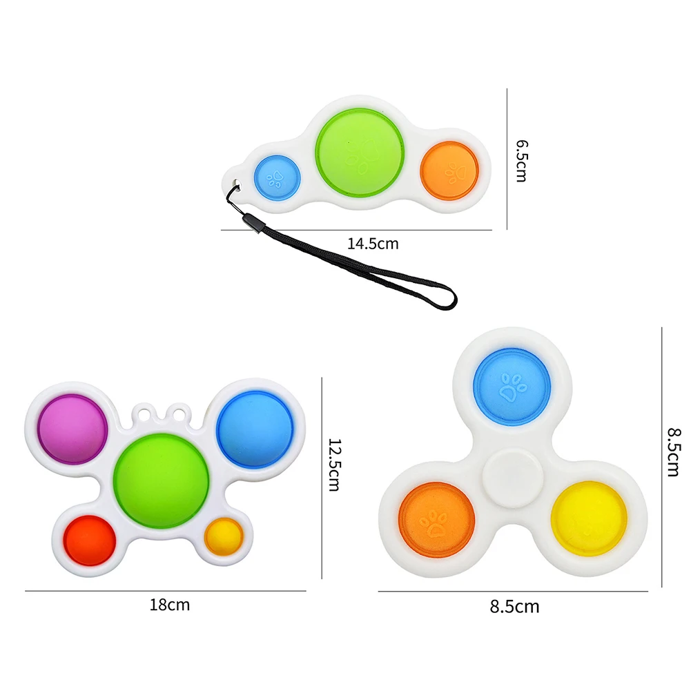 

Newest Montessori Antistress Keychain Fidget Toys Simple Dimple Toy Pressure Reliever Board Controller Educational Toy Gift