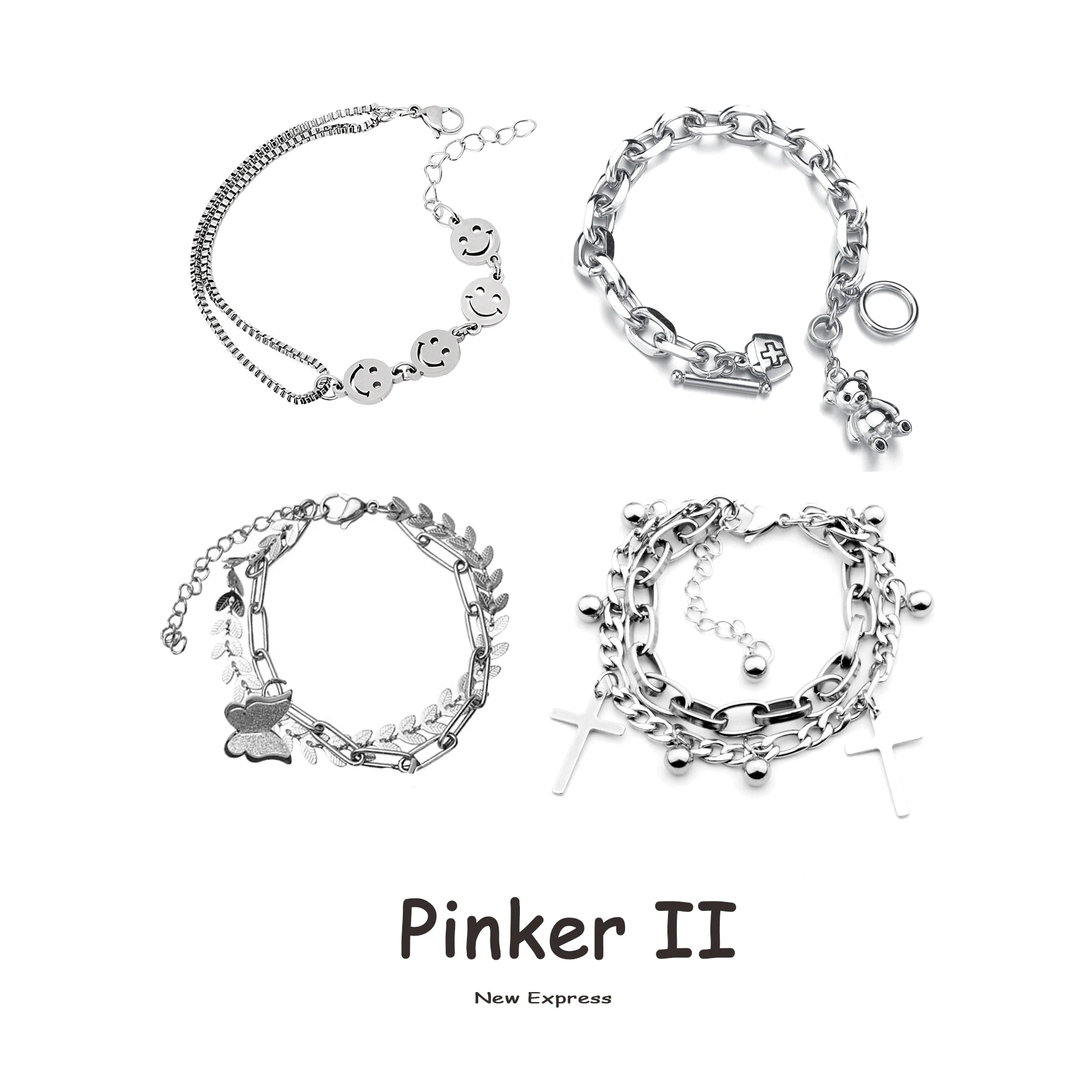 Браслет-цепочка мужской 20 стилей металлический в стиле панк готический с