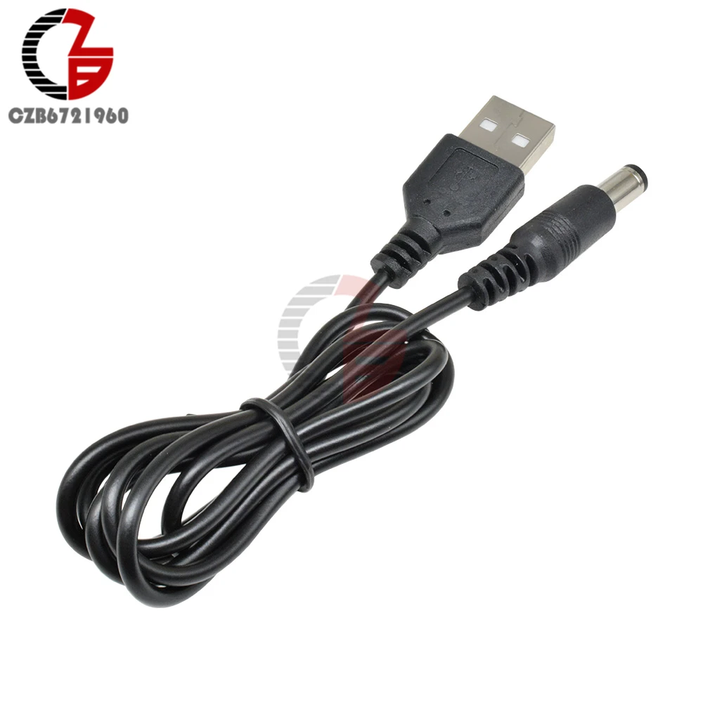 USB 2,0-DC 5,5 мм x 2,1 мм преобразователь питания Соединительный кабель DC в USB адаптер питания провод розетки вилка для зарядного устройства