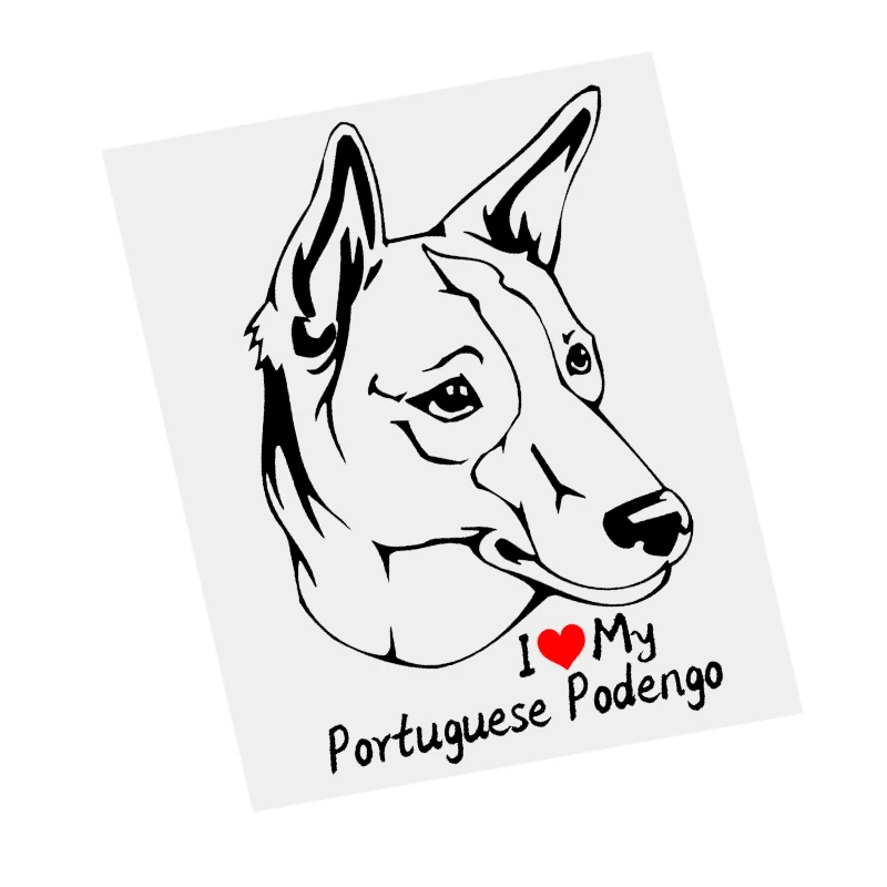 

S61228 # Portuguese Podengo Dog Black Transparent Car Sticker Vinyl Decal Waterproof Decors for Motorcycle Bumper Laptop