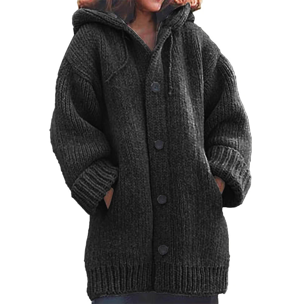 Coat of angora Women Cardigans Sweater Solid Loose Knitwear Single Breasted Casual Knit Cardigan Outwear Winter Jacket |